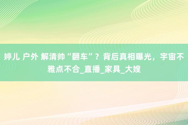 婷儿 户外 解清帅“翻车”？背后真相曝光，宇宙不雅点不合_直播_家具_大嫂